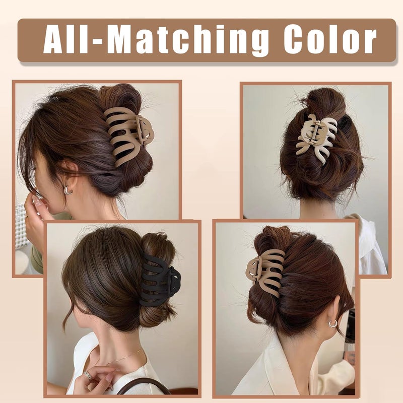 Seneeel 4 Pcs Octopus Claw Clips Octopus Hair Claw Clips for Women 3.8" Large Hair Claw Clip for Women Strong Grip Non-slip Jaw Clip for Thick,natural color - Image 5